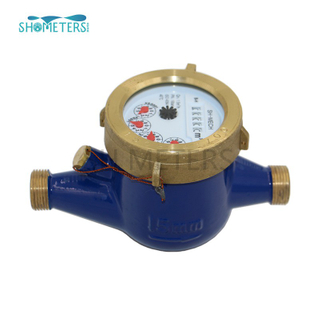 Multi-jet Dry Type Water Meter Class C 15mm-50mm Brass Body for Residential 